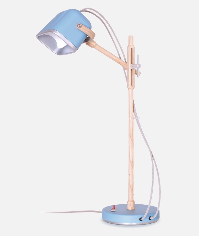Lampe en bois MOB WOOD bleue LUMINAIRES swabdesign Lampe en bois MOB WOOD bleue LUMINAIRES swabdesign