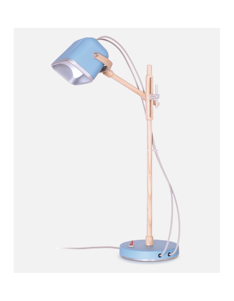 Lampe en bois MOB WOOD bleue LUMINAIRES swabdesign