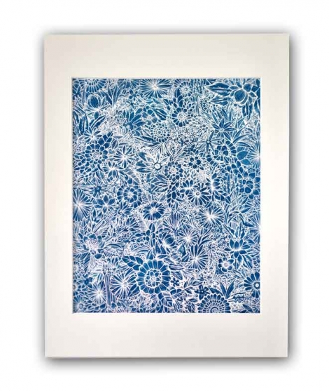 Print Flower of paradise cyanotype WALL DECORATION 39,00 €