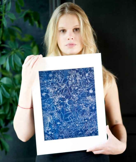 Plakat Winterblumen Cyanotype WAND DEKORATION 39,00 €