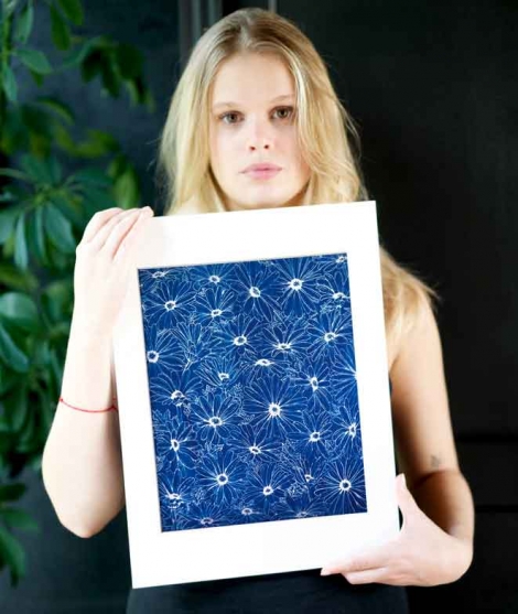 Print Daisies cyanotype WALL DECORATION 39,00 €